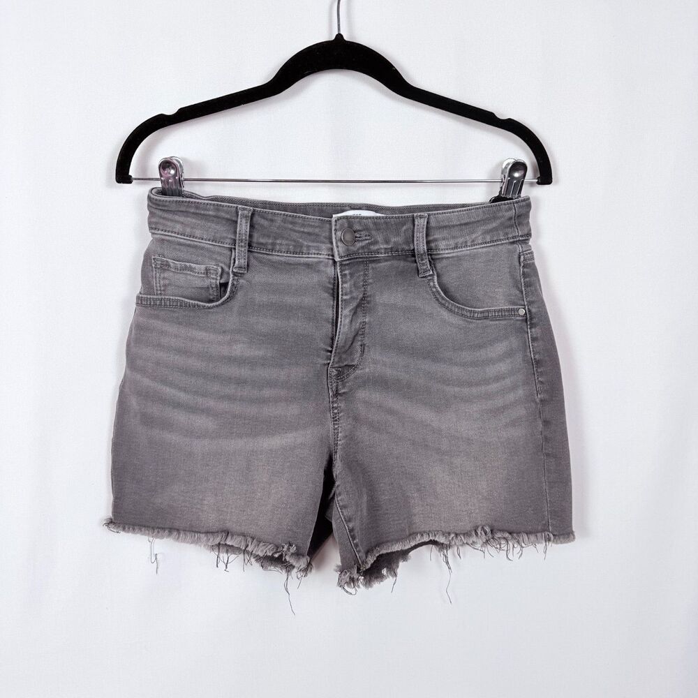 Faded Black Denim Cutoff Shorts Raw Hem Women's Size 6 Stretch Nine West